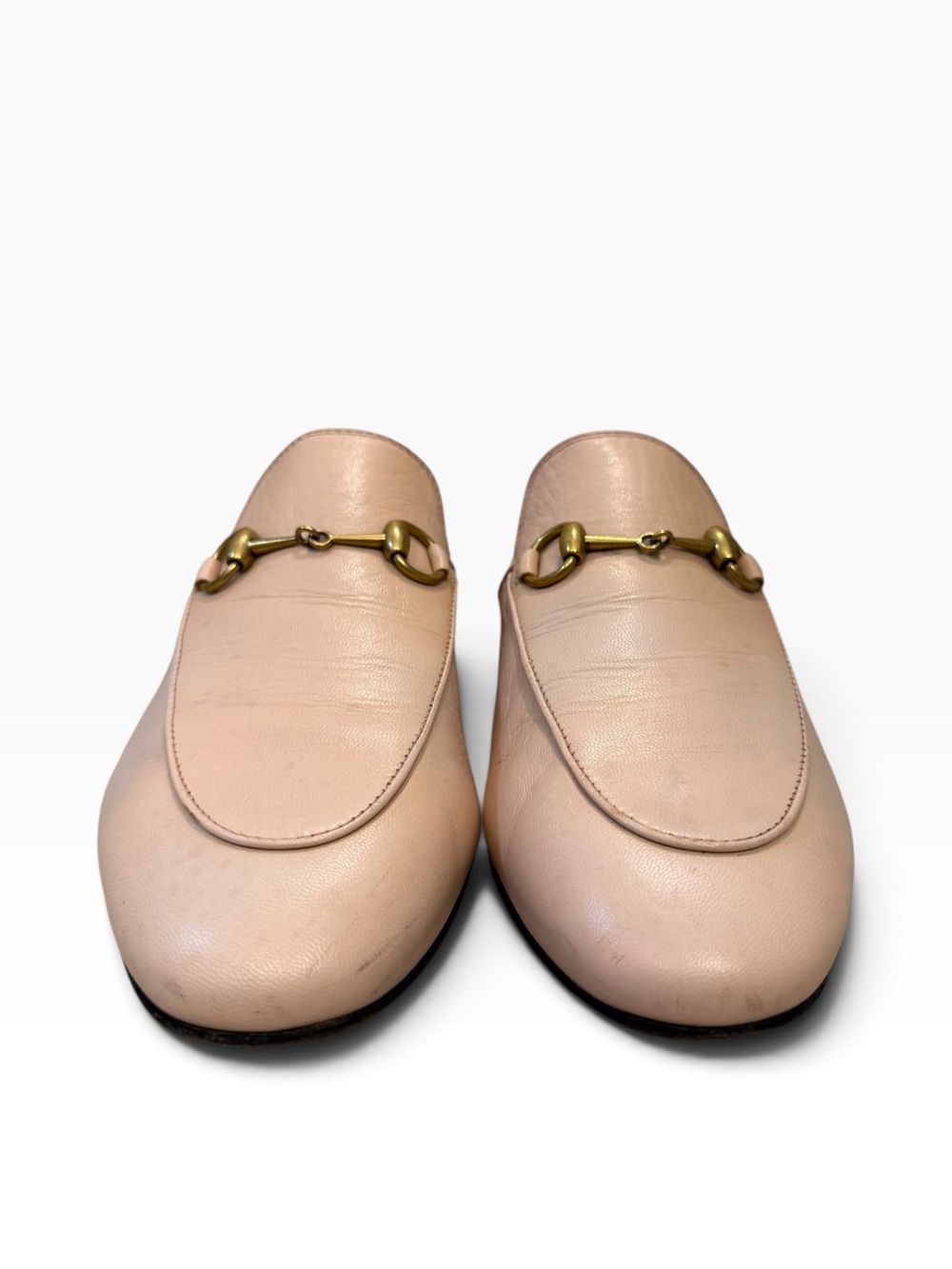 Gucci Princetown Blush Pink Leather Horsebit Mules Size 38 COA - Picture 2 of 7